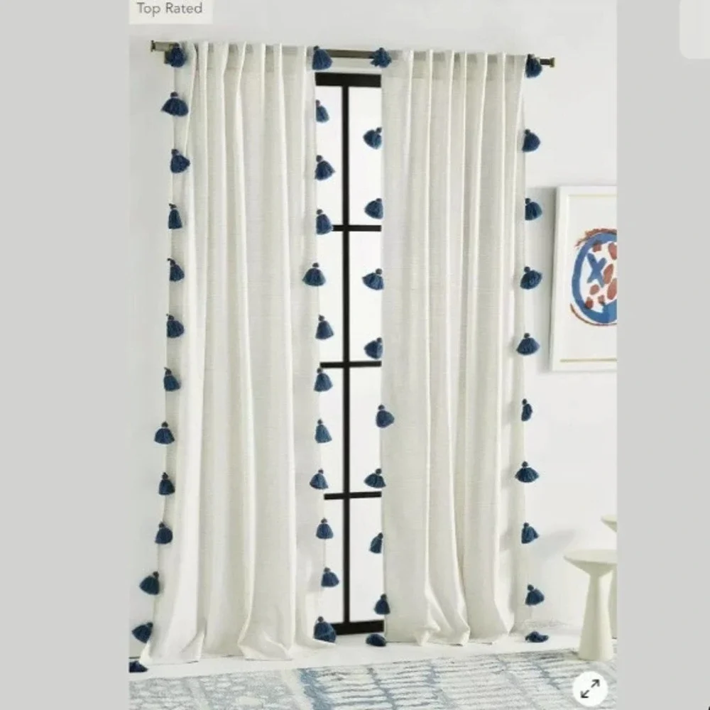 Anthropologie Mindra Curtain 1 Panel Tassel 50x63